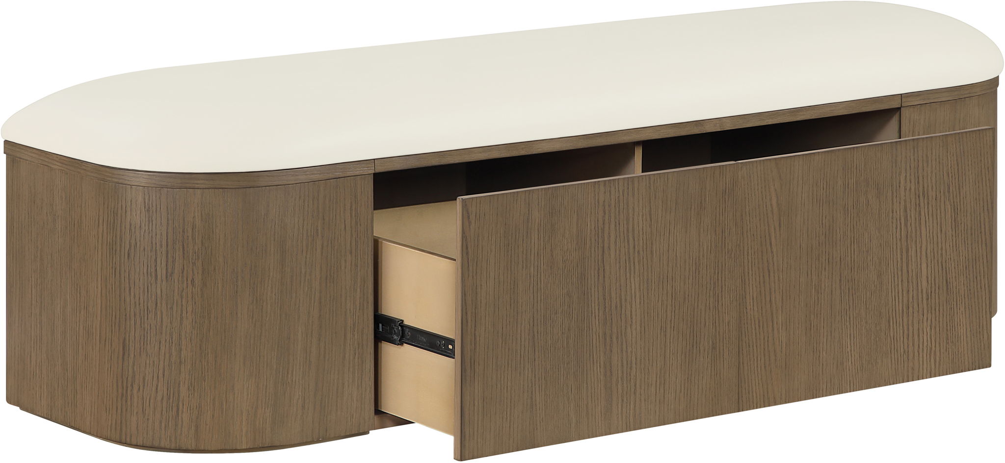 Velden - Upholstered Storage Bench With Stained Brown Base