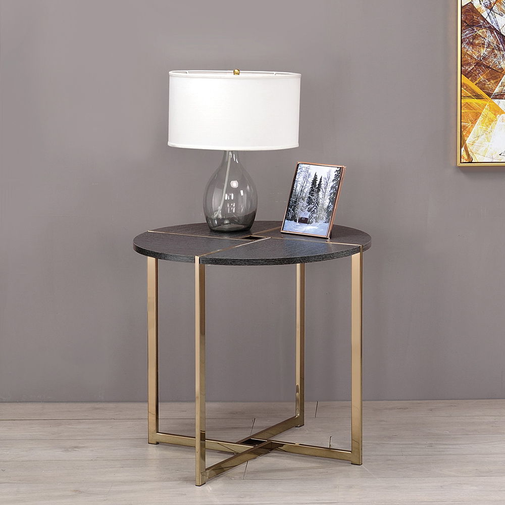 Bromia - End Table - Black & Champagne - Urban Living Furniture (Los Angeles, CA)
