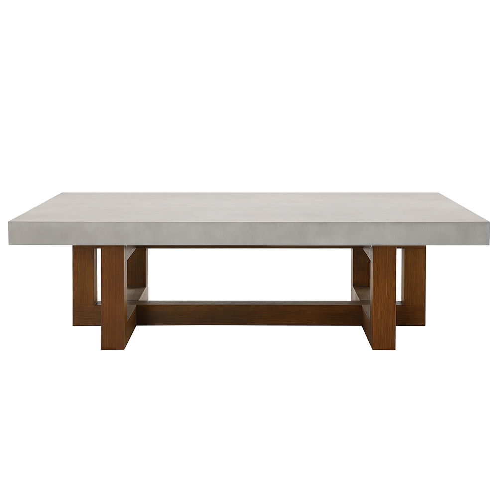 Keven - Coffee Table - Faux Concrete Top & Walnut Finish - Urban Living Furniture (Los Angeles, CA)