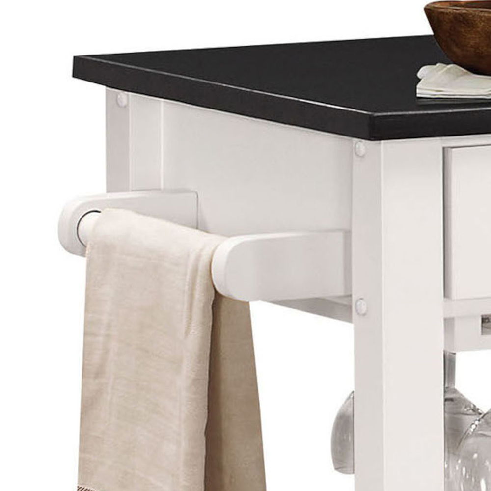 Ottawa - Kitchen Cart - Black Wooden Top & White - Urban Living Furniture (Los Angeles, CA)