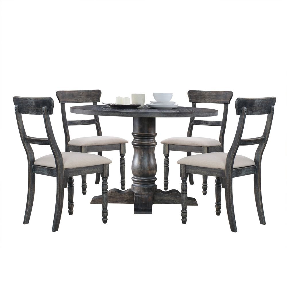 Leventis - Side Chair (Set of 2) - Light Brown Linen & Weathered Gray - Urban Living Furniture (Los Angeles, CA)