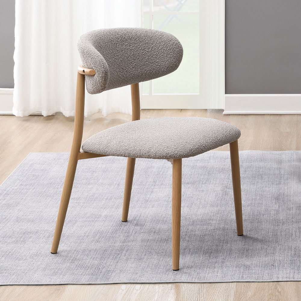 Kacey - Side Chair (Set of 2) - Gray Boucle & Natural - Urban Living Furniture (Los Angeles, CA)