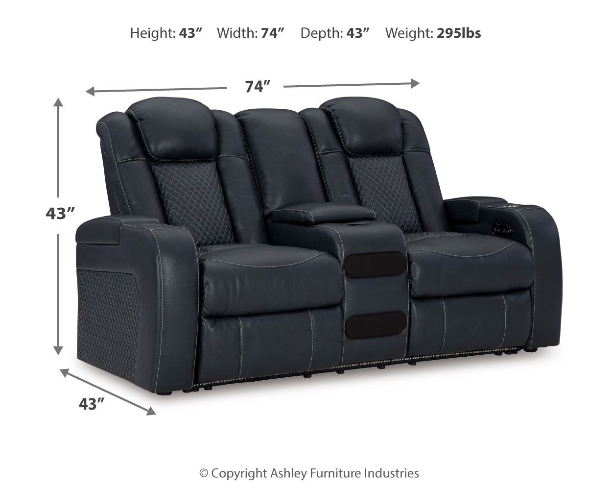 Fyne-dyme - Power Reclining Loveseat With Console/Adj Hdrst - Urban Living Furniture (Los Angeles, CA)