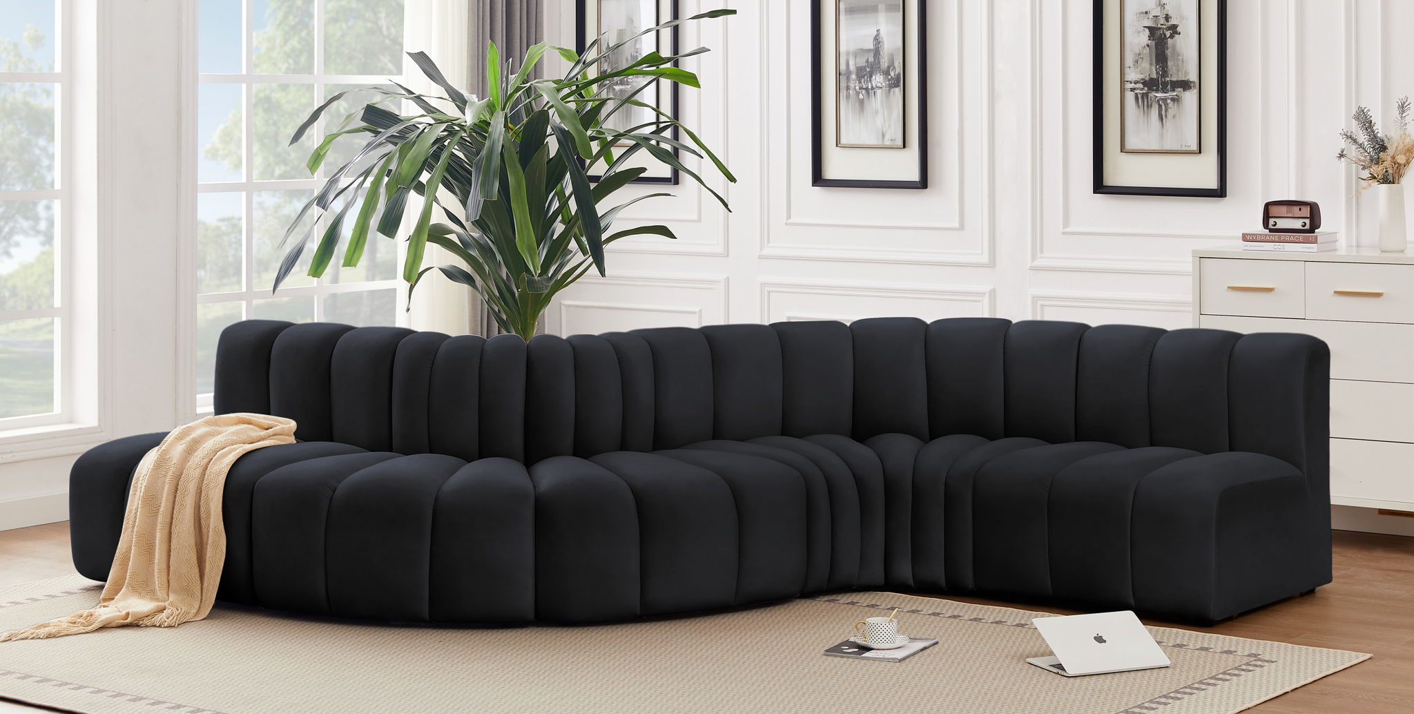 Arc - Velvet 6 Piece Curved Modular Sofa - Urban Living Furniture (Los Angeles, CA)