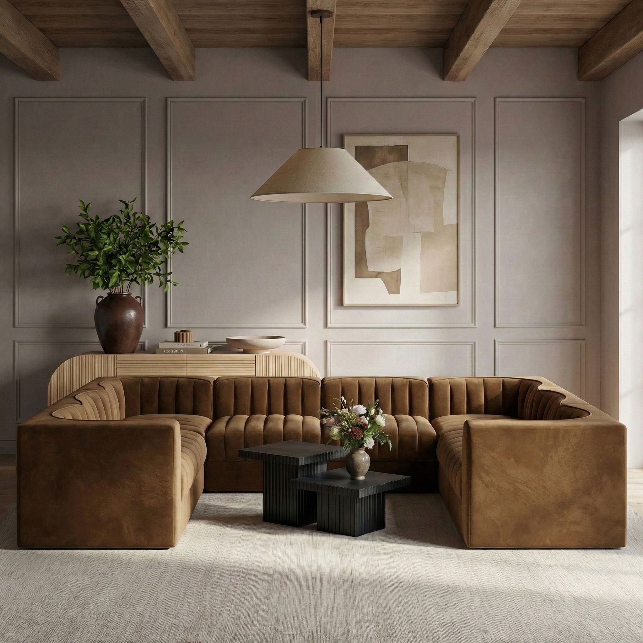 Rummi - Velvet Performance Fabric Upholstered Modular Sectional - Urban Living Furniture (Los Angeles, CA)