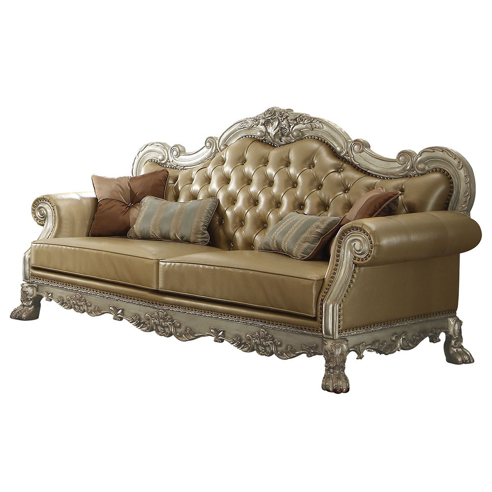 Dresden - Sofa - Bone PU & Gold Patina - Urban Living Furniture (Los Angeles, CA)