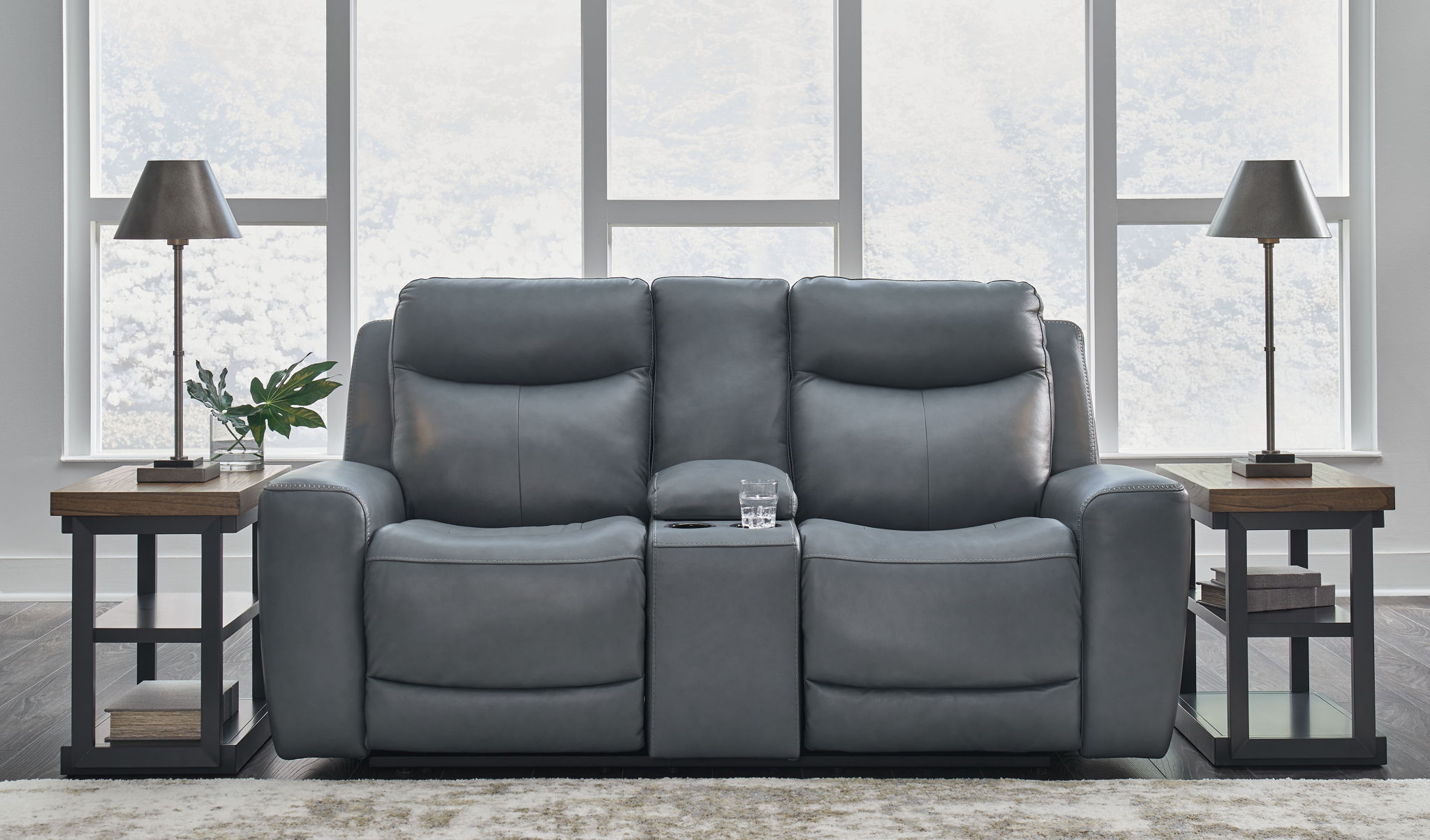 Mindanao - Power Reclining Loveseat With Console /Adj Hdrst - Urban Living Furniture (Los Angeles, CA)