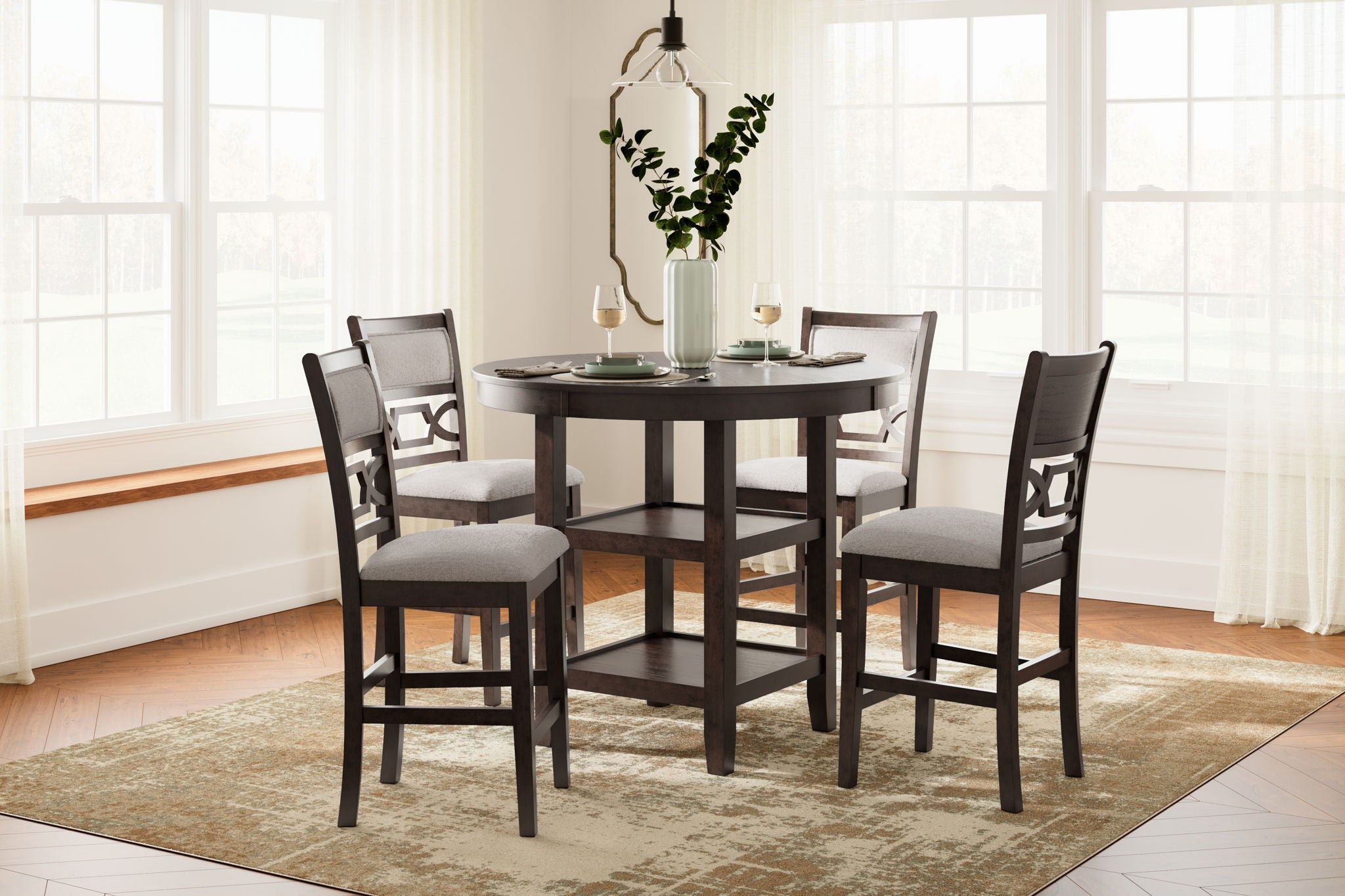 Langwest - Brown - Dining Room Counter Table Set (Set of 5) - Urban Living Furniture (Los Angeles, CA)