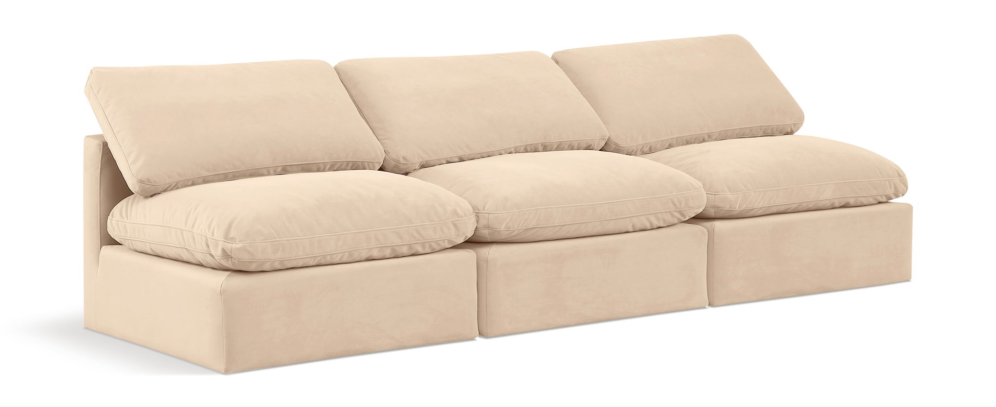 Indulge - Velvet 3 Seat Modular Armless Sofa - Urban Living Furniture (Los Angeles, CA)