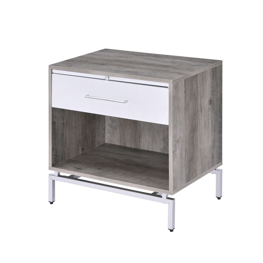 Cistus - Accent Table - Weathered Gray Oak & White - Urban Living Furniture (Los Angeles, CA)