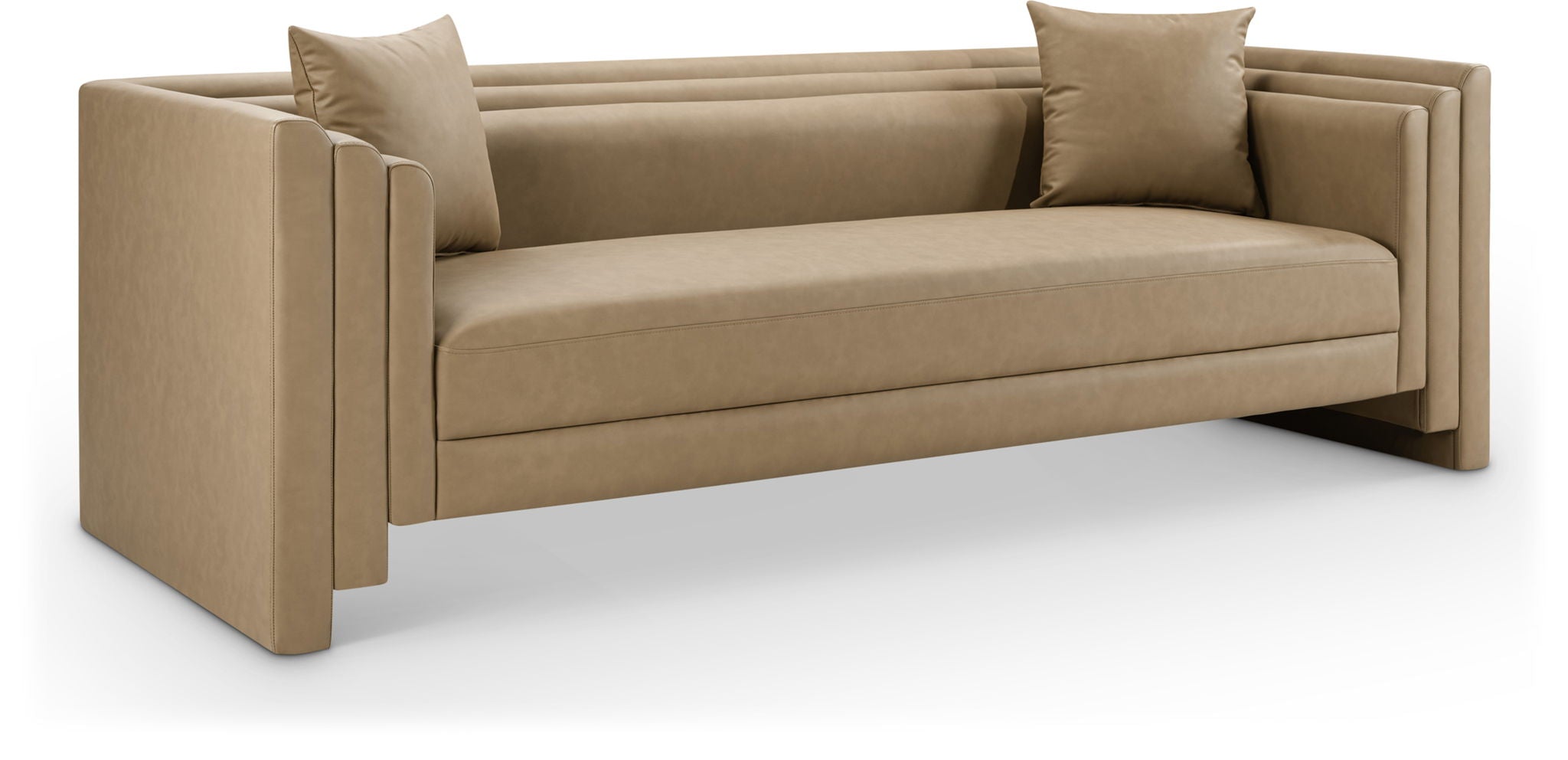 Everett - Vegan Leather 88.5" Upholstered Sofa - Tan - Urban Living Furniture (Los Angeles, CA)