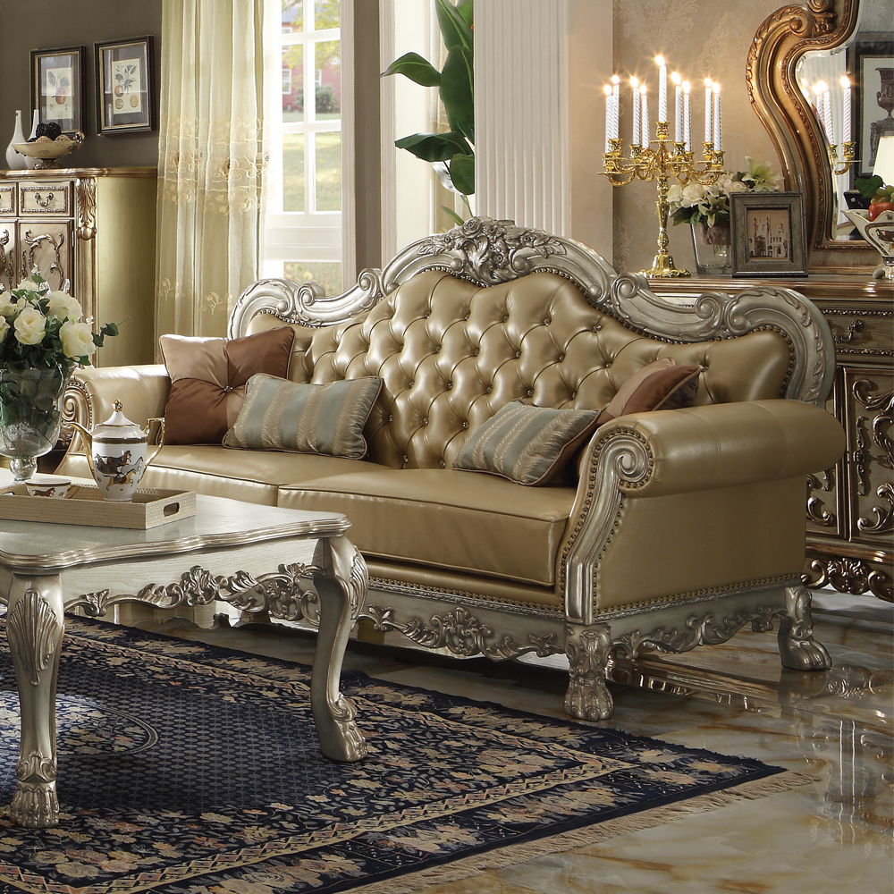 Dresden - Sofa - Bone PU & Gold Patina - Urban Living Furniture (Los Angeles, CA)
