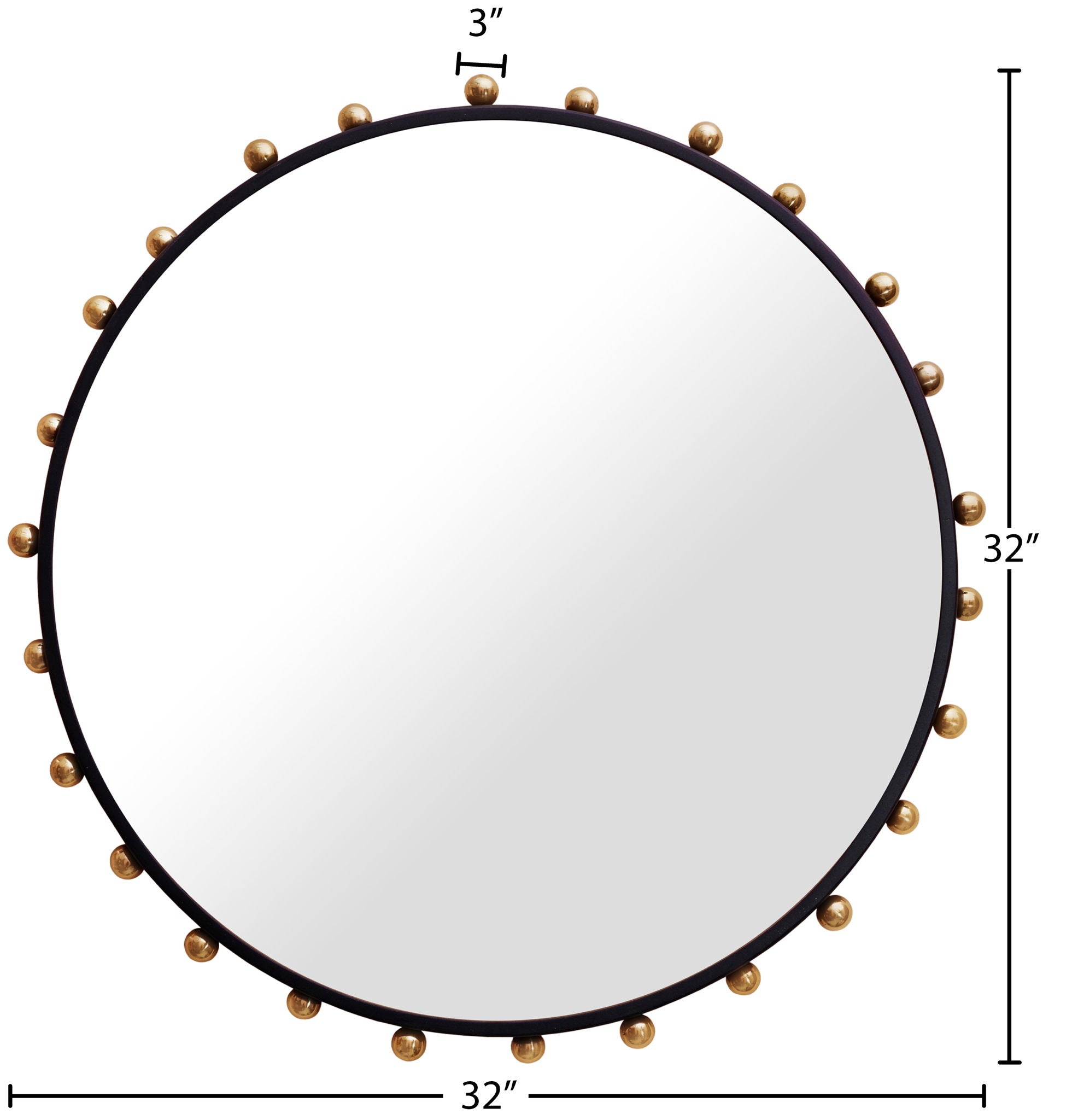 Raven - Mirror - Black / Gold - Urban Living Furniture (Los Angeles, CA)