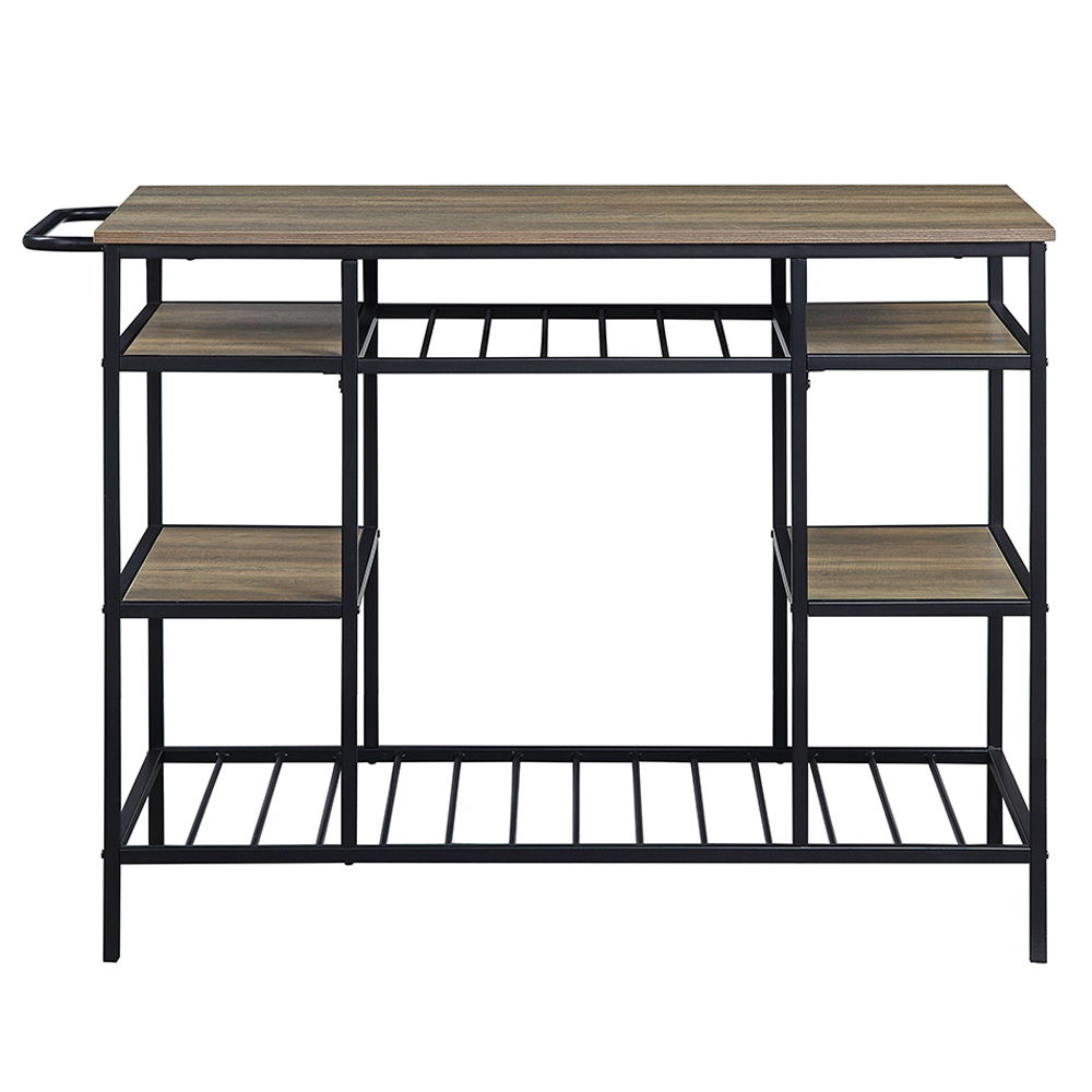 Lona - Kitchen Island - Rustic Oak & Black - Urban Living Furniture (Los Angeles, CA)
