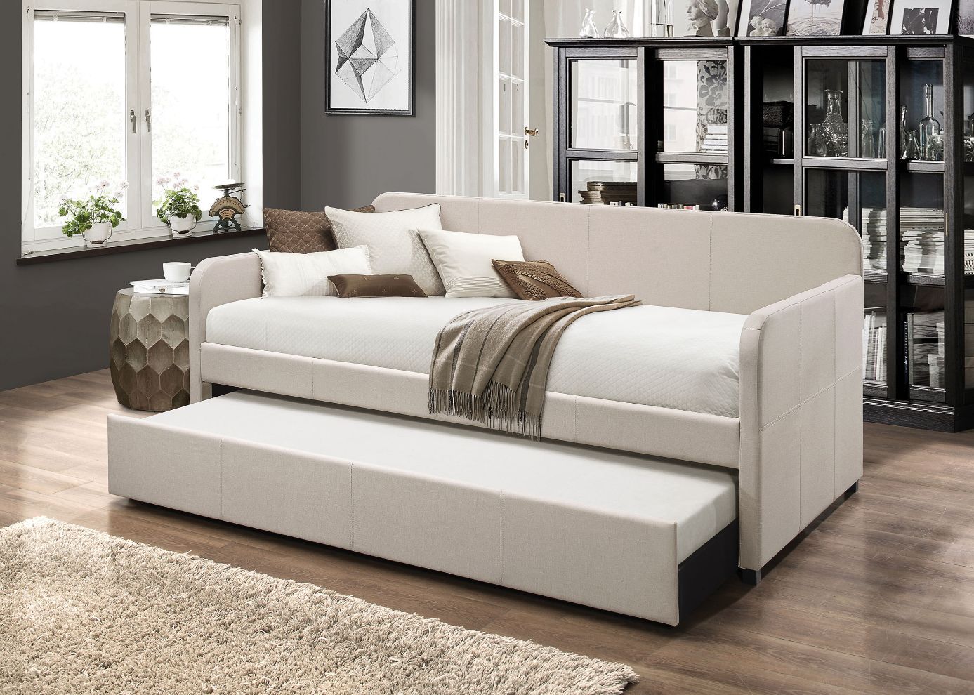 Jagger - Twin Daybed With Trundle - Fog Fabric - Urban Living Furniture (Los Angeles, CA)