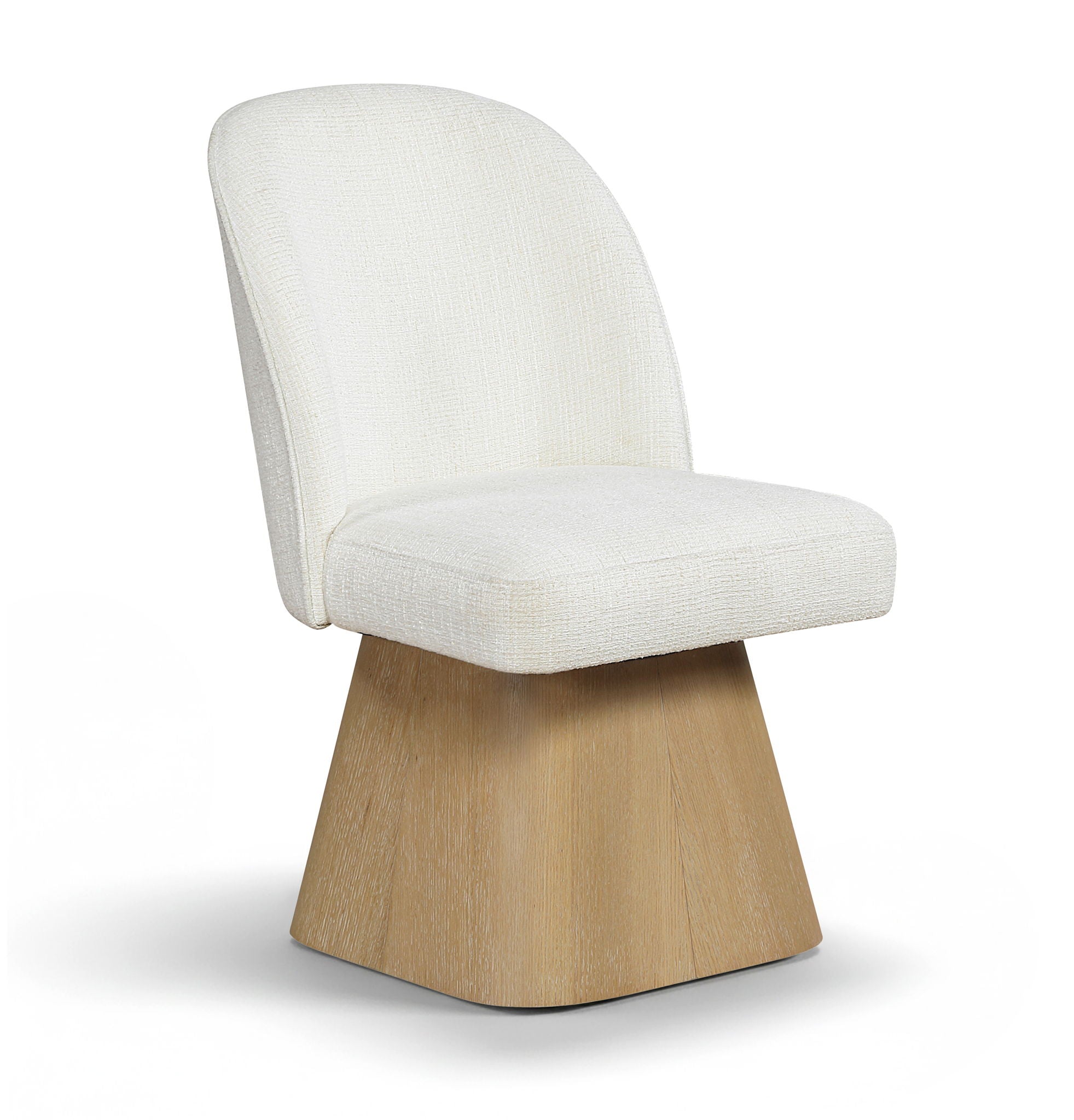 Marlowe - Linen Textured Fabric Upholstered Swivel Dining Side Chair - Stained Natural - Urban Living Furniture (Los Angeles, CA)