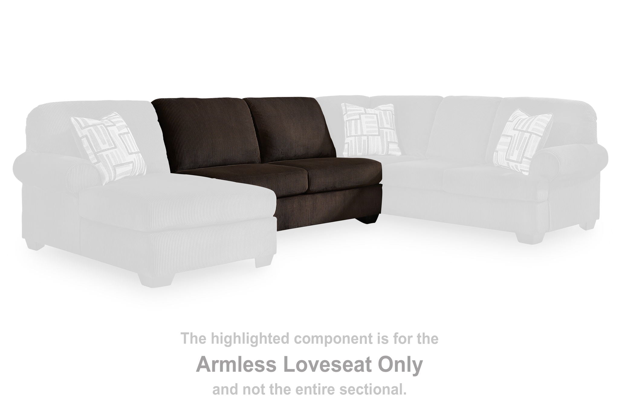 Kimlee - Chocolate - Armless Loveseat - Urban Living Furniture (Los Angeles, CA)