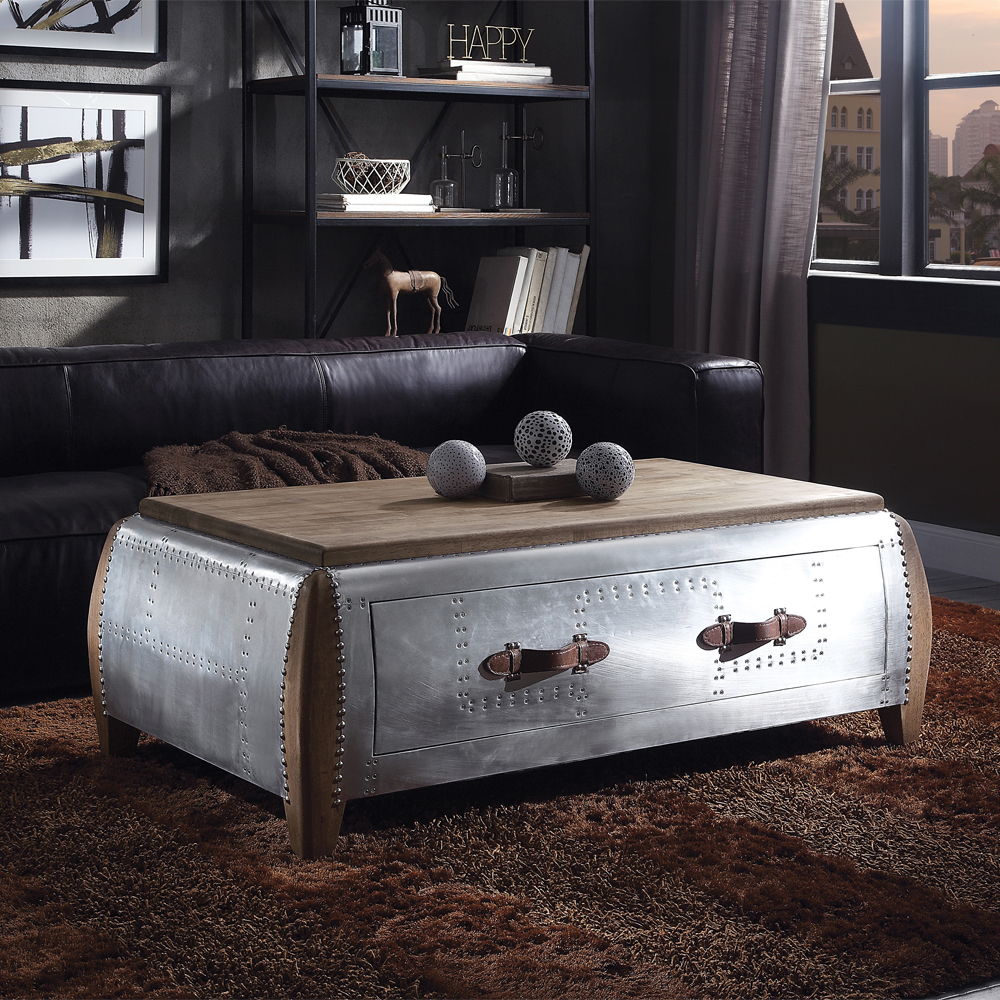 Brancaster - Coffee Table - Antique Oak & Aluminum - Urban Living Furniture (Los Angeles, CA)