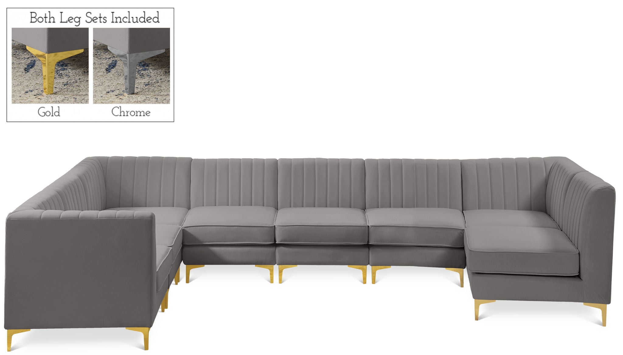 Alina - 8 Piece Velvet Modular Sectional - Urban Living Furniture (Los Angeles, CA)