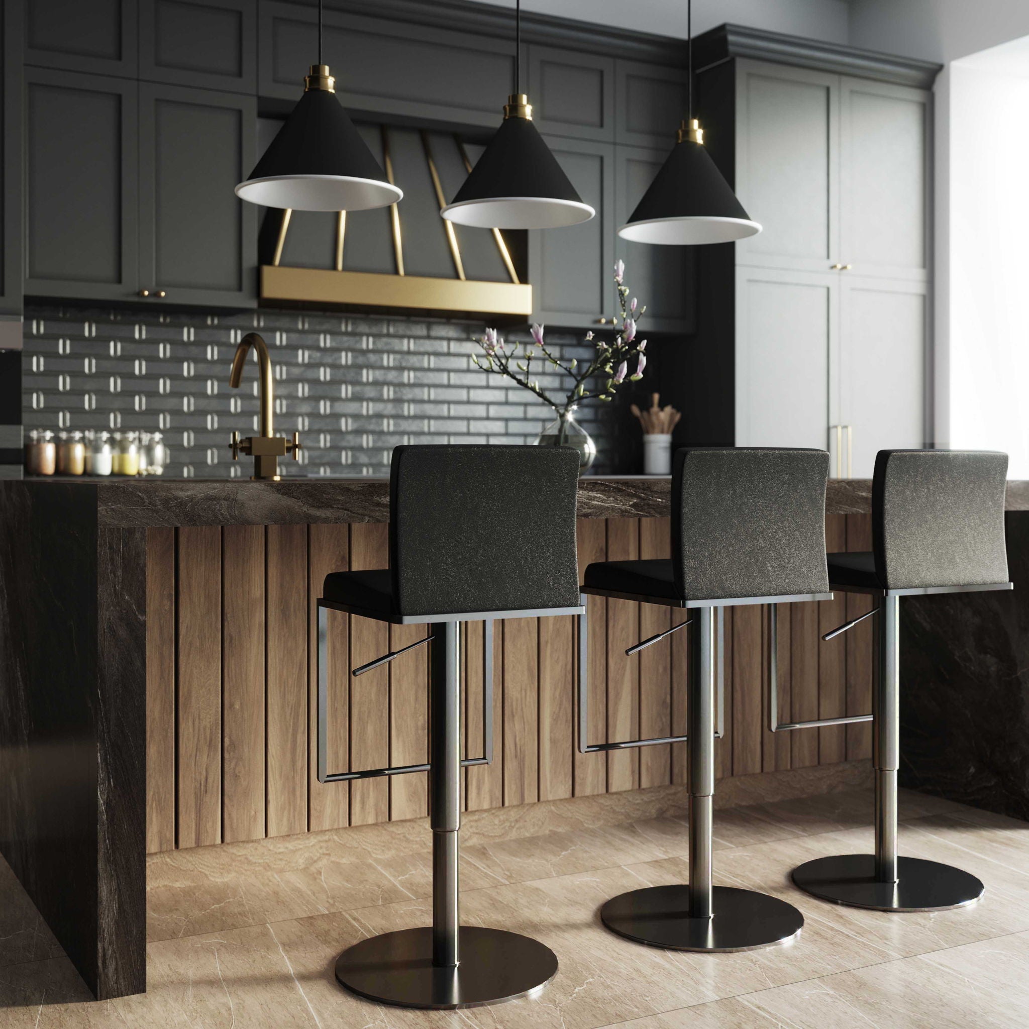 Amalfi - Black Steel Barstool - Black - Urban Living Furniture (Los Angeles, CA)