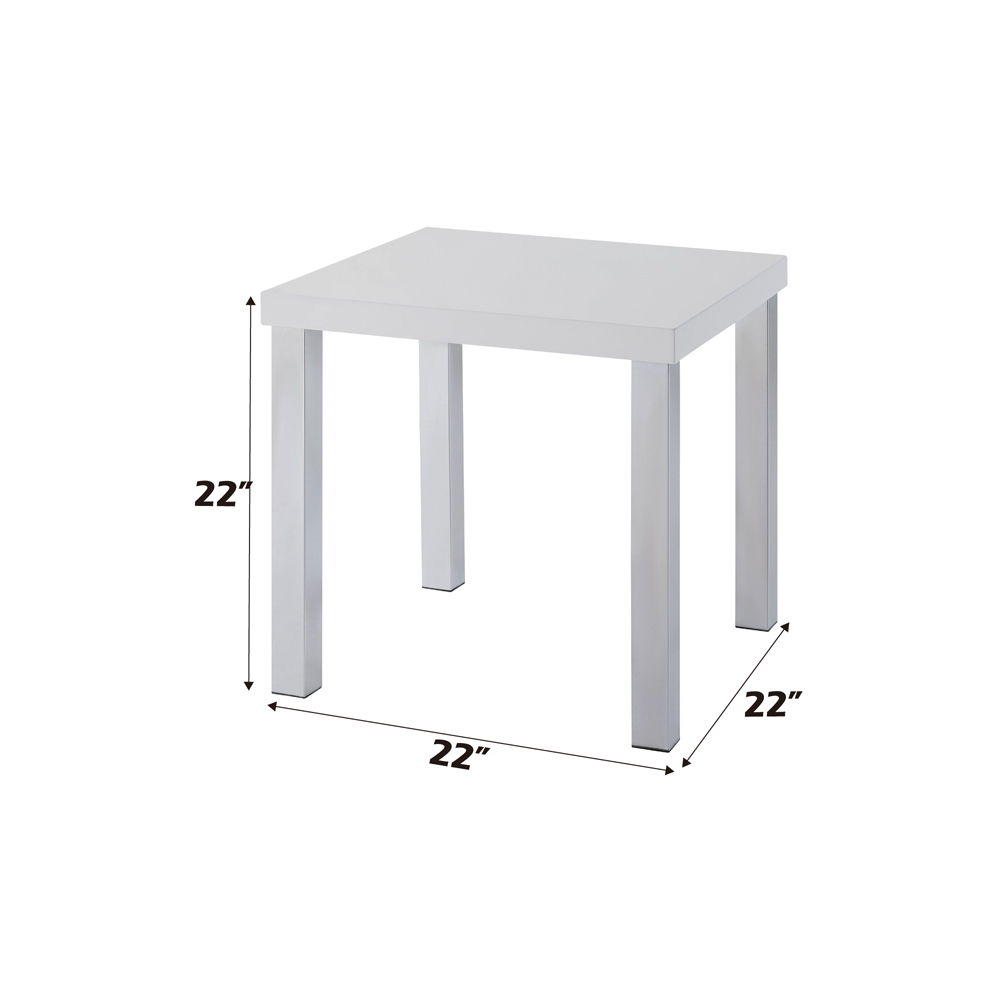 Harta - End Table - White High Gloss & Chrome - Urban Living Furniture (Los Angeles, CA)