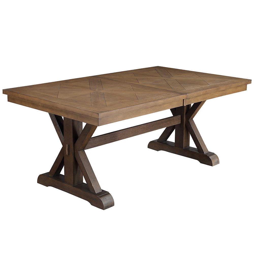 Pascaline - Dining Table - Gray Fabric, Rustic Brown & Oak - Urban Living Furniture (Los Angeles, CA)