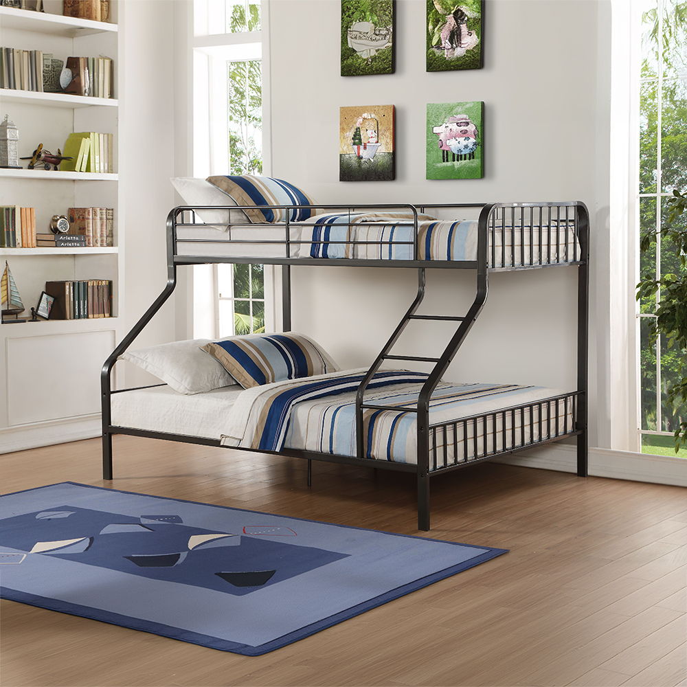 Caius - Twin Long/Queen Bunk Bed - Gunmetal - Urban Living Furniture (Los Angeles, CA)