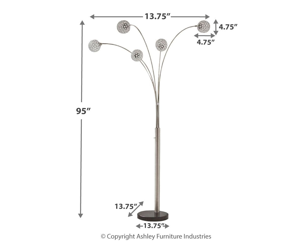Winter - Silver Finish - Metal Arc Lamp - Urban Living Furniture (Los Angeles, CA)