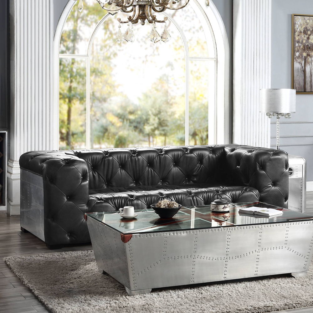 Brancaster - Sofa - Black Top Grain Leather & Aluminum - Urban Living Furniture (Los Angeles, CA)