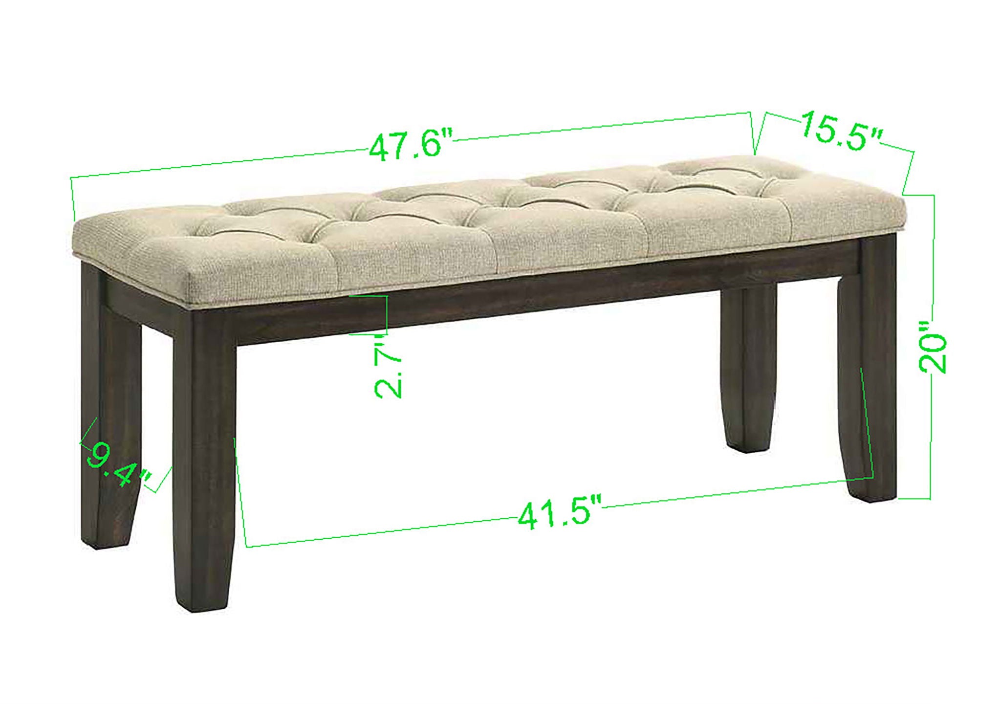 Herbert - Bench - Espresso / Beige - Urban Living Furniture (Los Angeles, CA)