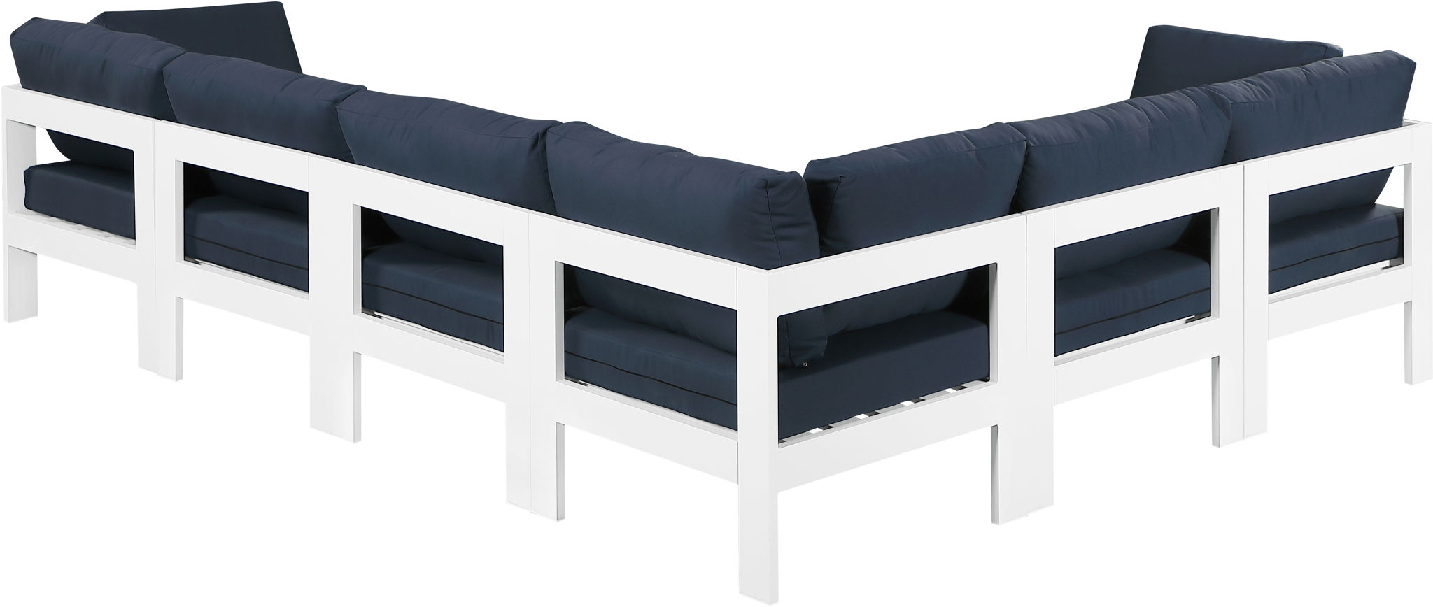 Nizuc - Outdoor Patio 6 Piece Modular Sectional With White Frame - Urban Living Furniture (Los Angeles, CA)