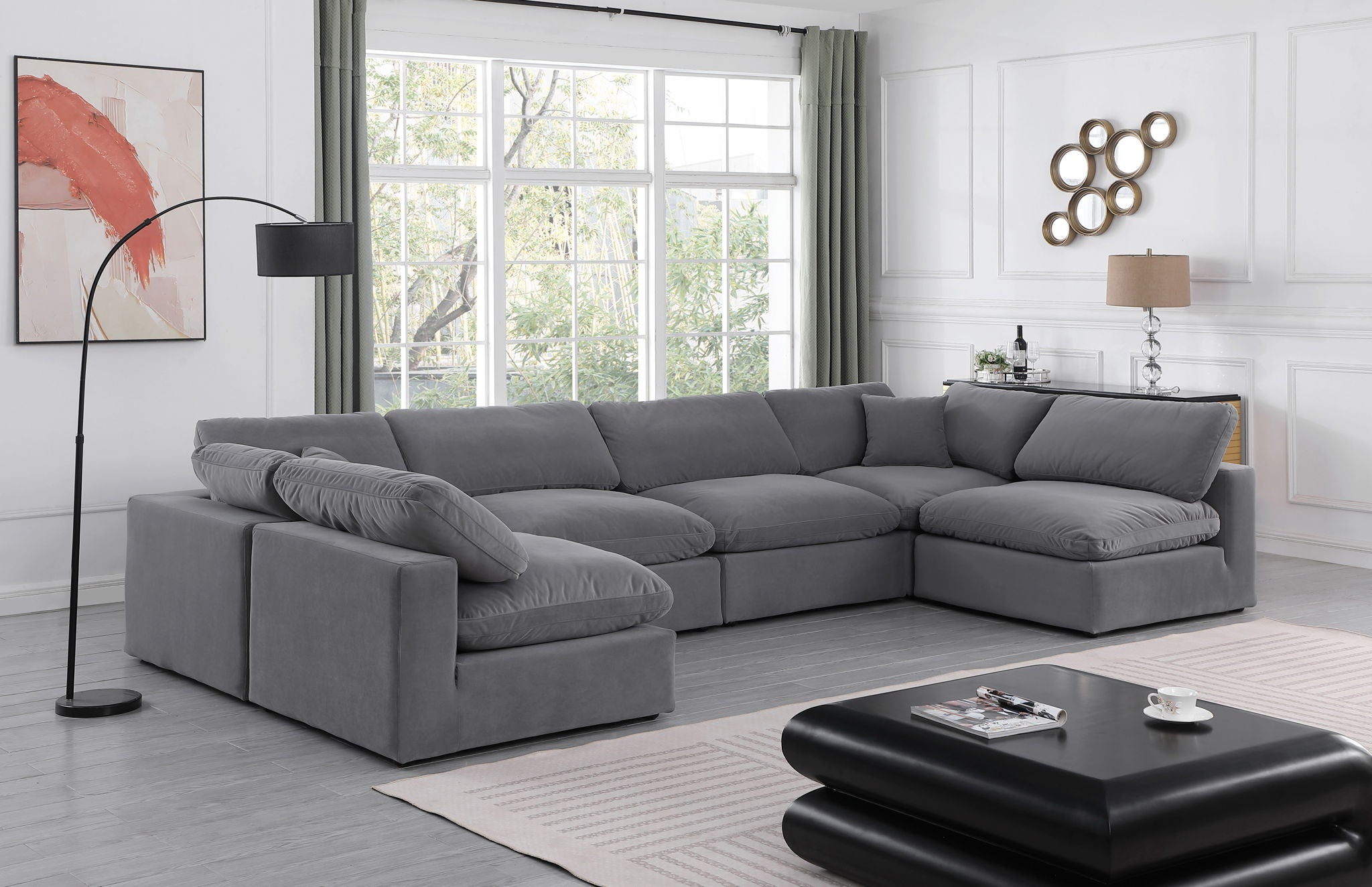 Comfy - 6 Piece Velvet Modular Armless Sectional - Urban Living Furniture (Los Angeles, CA)