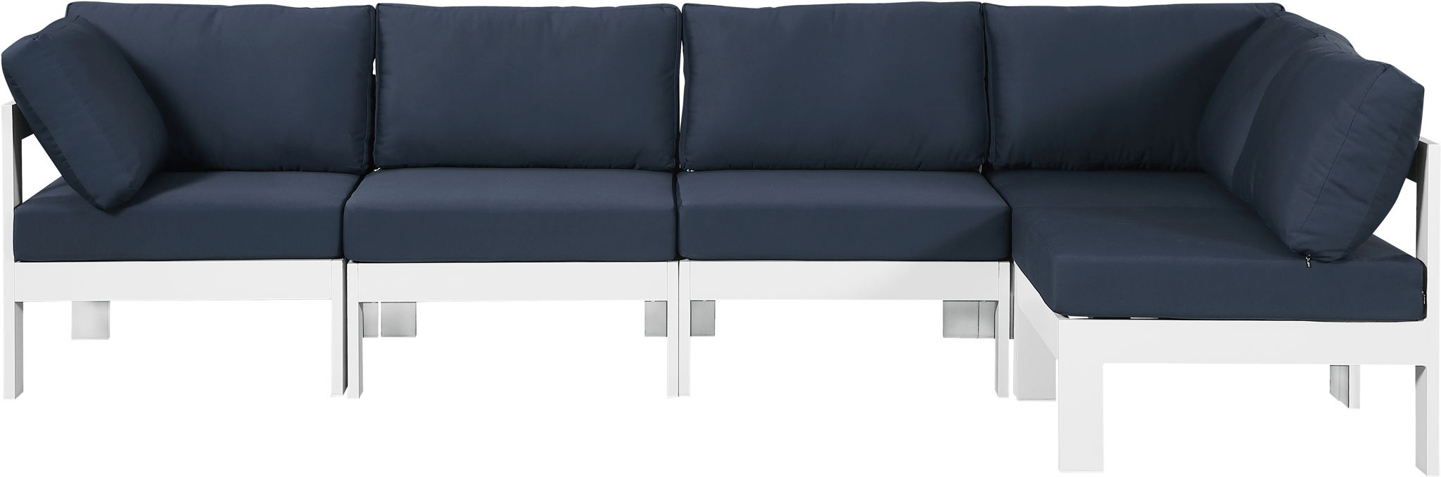 Nizuc - Outdoor Patio 5 Piece Modular Sectional With White Frame - Urban Living Furniture (Los Angeles, CA)