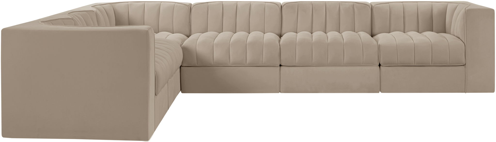 Rummi - Velvet Performance Fabric Upholstered 6 Piece Modular Sectional (With 3 Corner Chairs) - Urban Living Furniture (Los Angeles, CA)