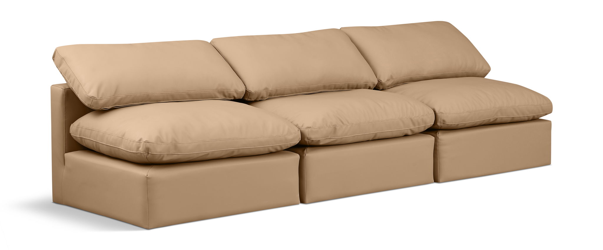 Indulge - Faux Leather 3 Seat Modular Armless Sofa - Tan - Urban Living Furniture (Los Angeles, CA)