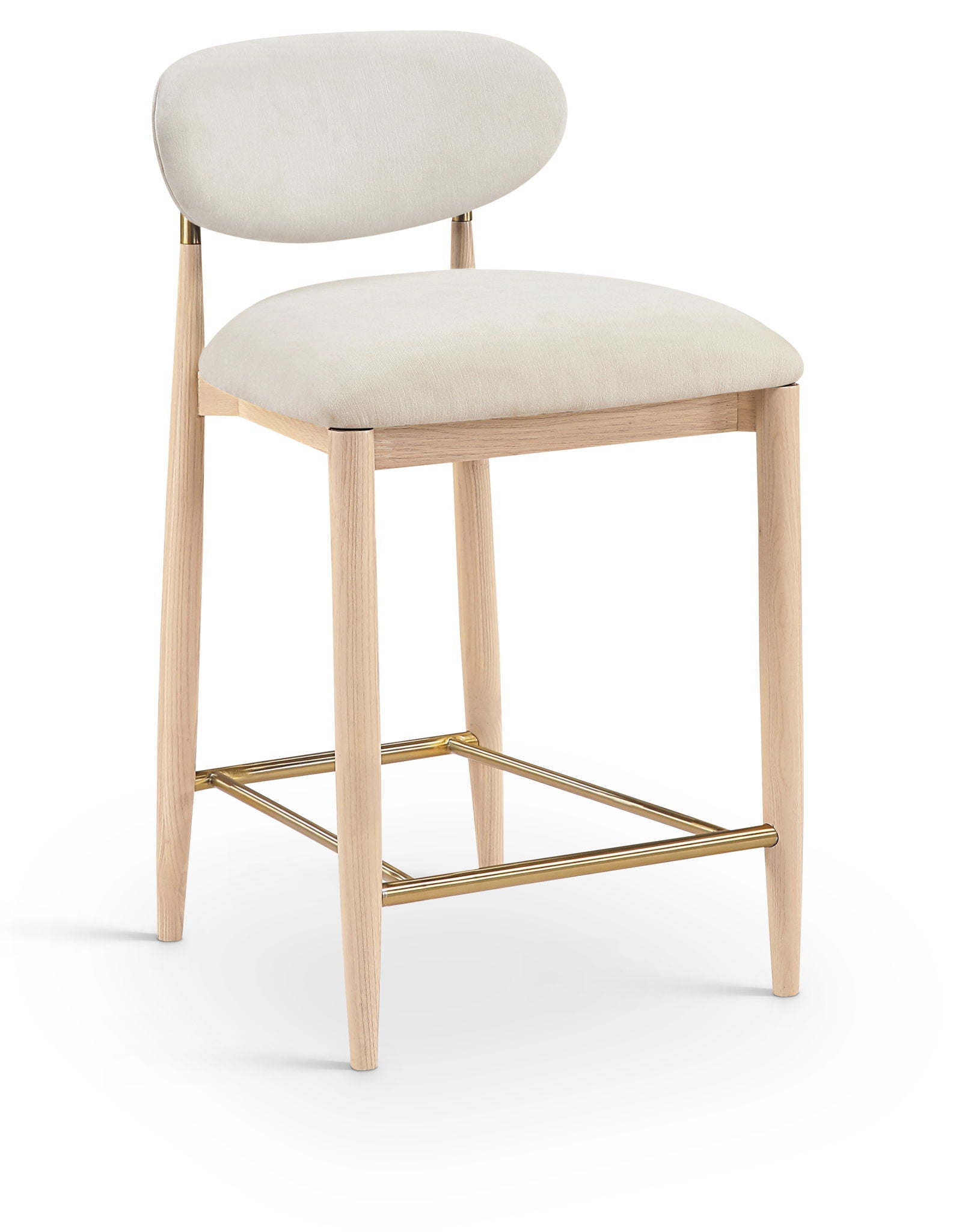 Riccio - Fabric Stool - Natural Frame - Urban Living Furniture (Los Angeles, CA)