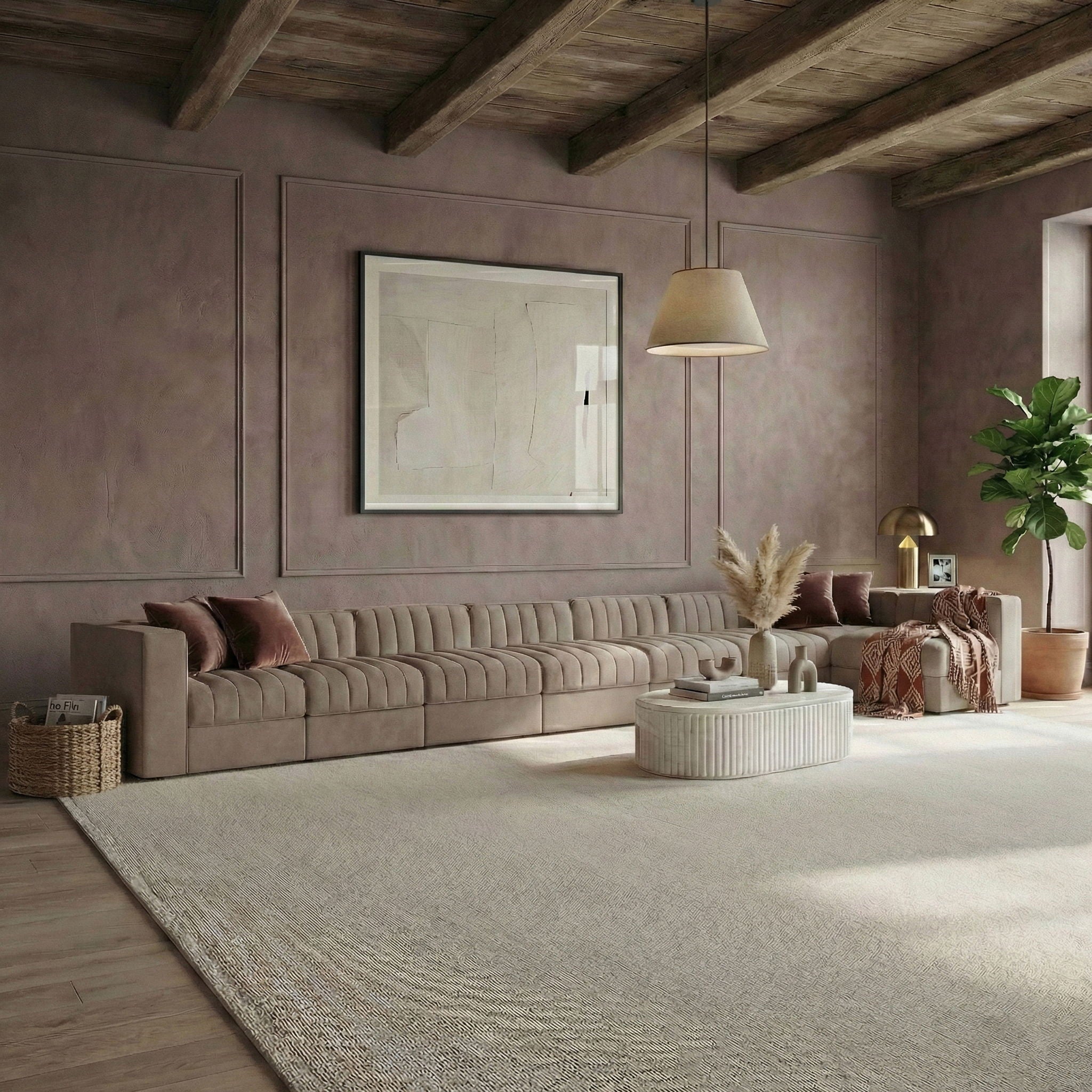 Rummi - Velvet Performance Fabric Upholstered 8 Piece Modular Sectional, L-Shaped (Right) - Urban Living Furniture (Los Angeles, CA)