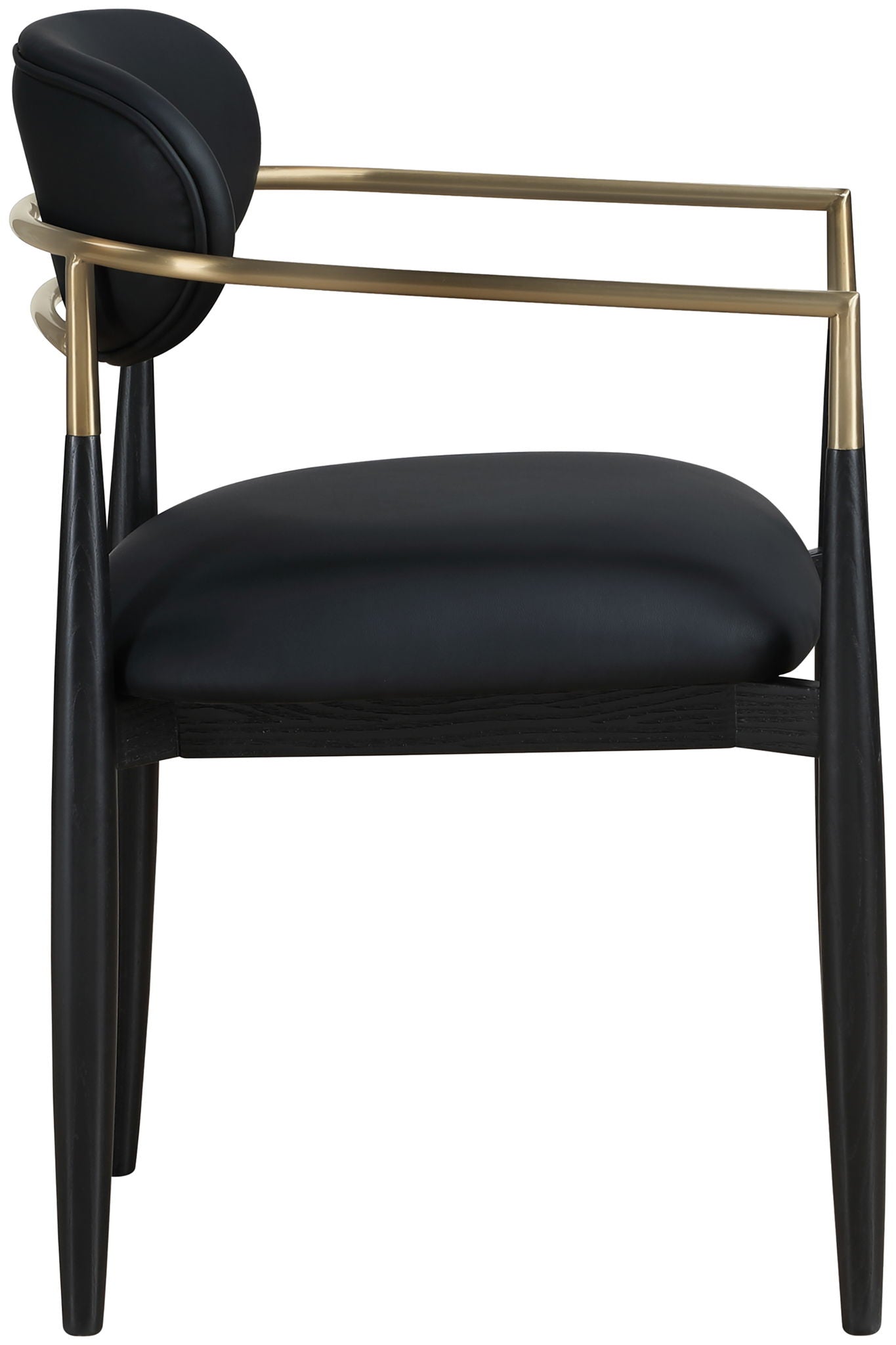 Riccio - Faux Leather Dining Arm Chair (Set of 2) - Black And Gold Frame - Urban Living Furniture (Los Angeles, CA)