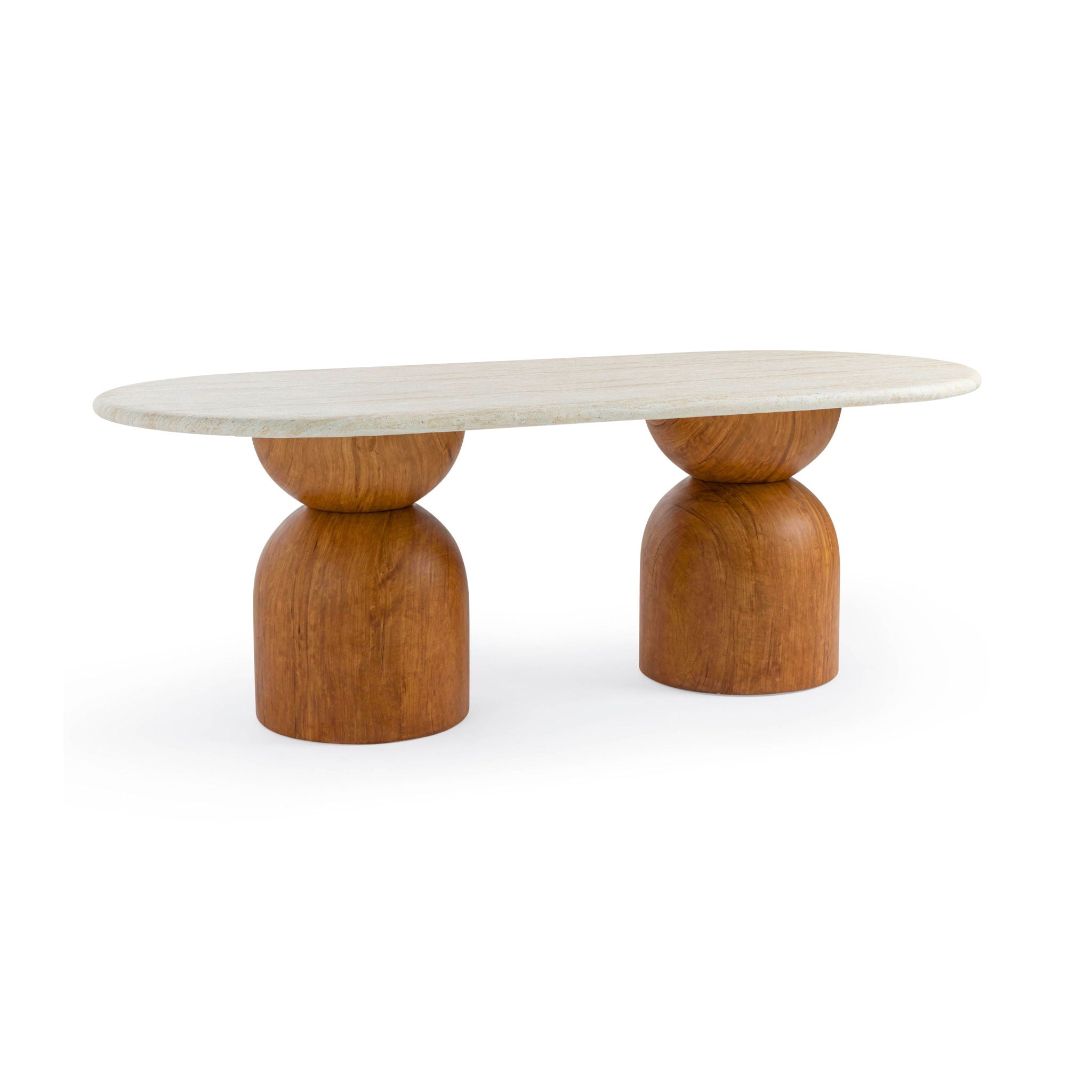 Cynthia - 87" Indoor / Outdoor Long Dining Table - Brown / Travertine - Urban Living Furniture (Los Angeles, CA)