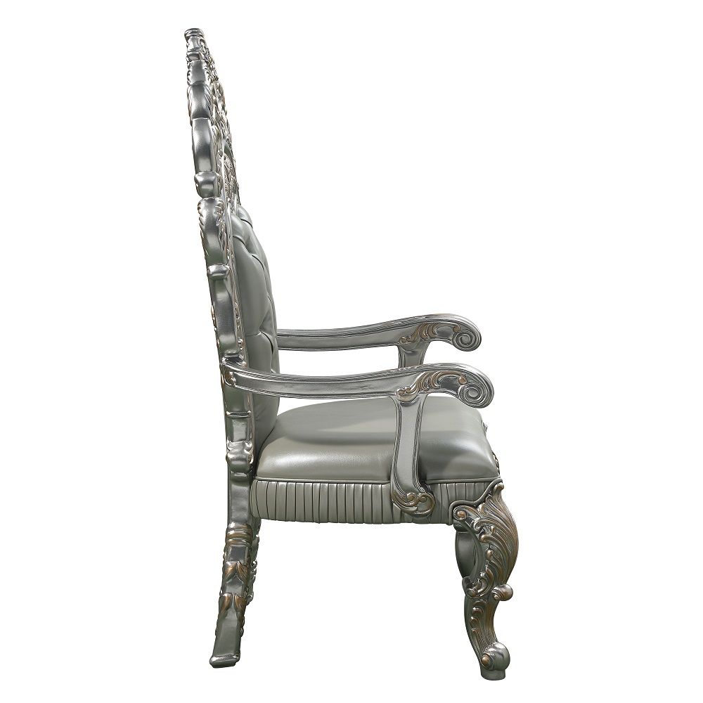 Sandoval - Arm Chair (Set of 2) - Beige Synthetic Leather & Champagne - Urban Living Furniture (Los Angeles, CA)