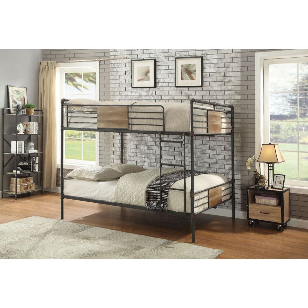 Brantley - Queen Over Queen Bunk Bed - Sandy Black & Dark Bronze Hand-Brushed - Urban Living Furniture (Los Angeles, CA)