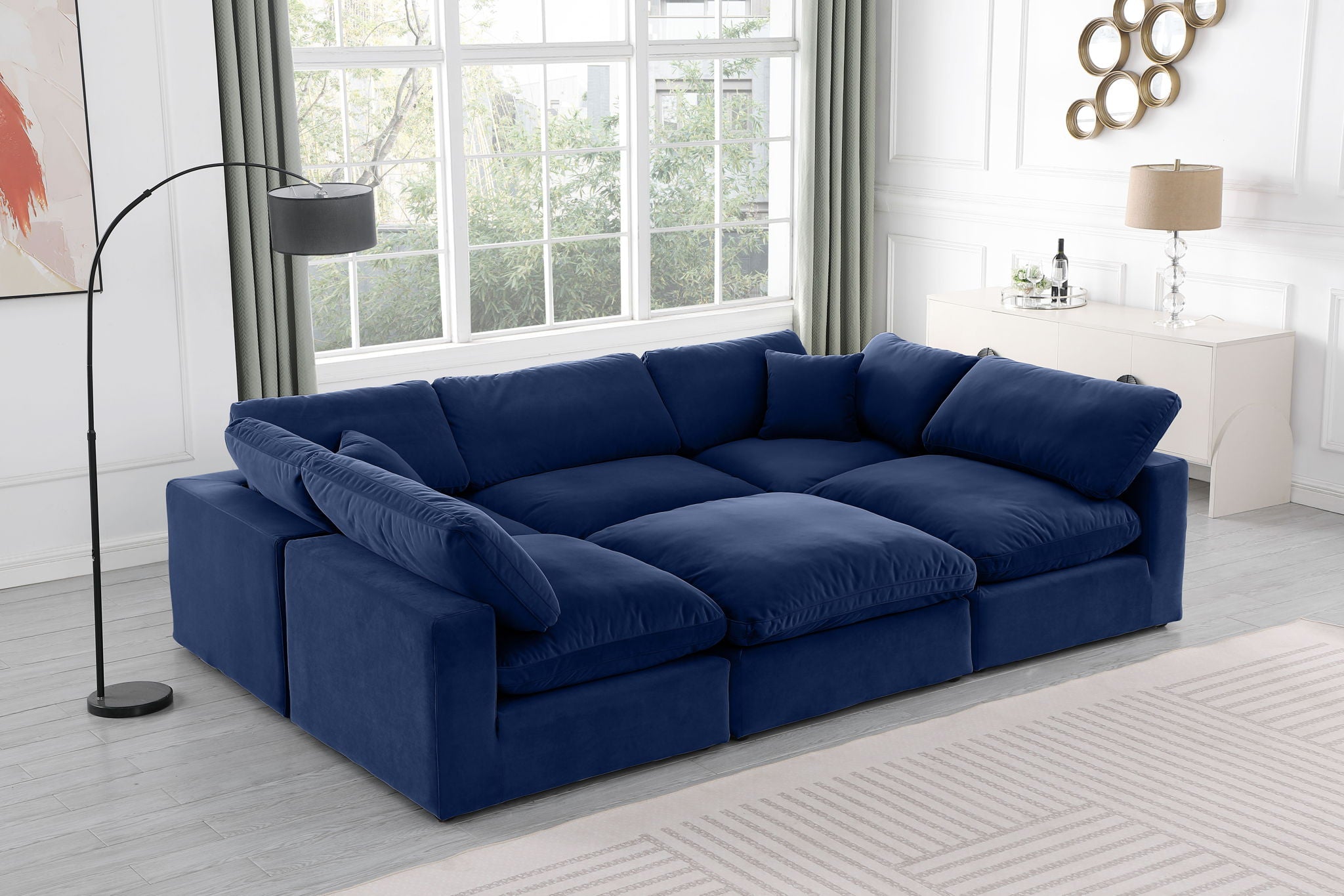 Comfy - 6 Piece Velvet Sectional - Urban Living Furniture (Los Angeles, CA)