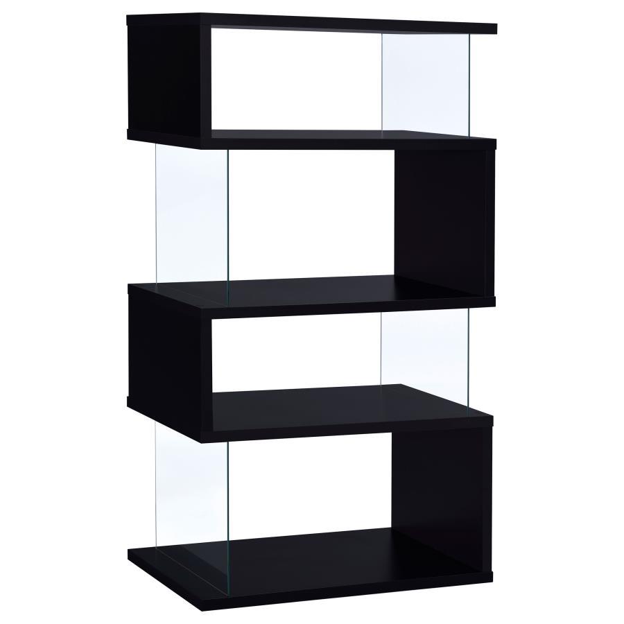 Emelle - 4-Shelf Glass Panel Bookshelf - Urban Living Furniture (Los Angeles, CA)