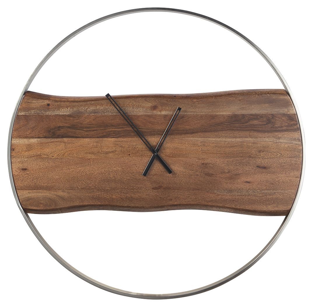 Panchali - Brown / Silver Finish - Wall Clock - Urban Living Furniture (Los Angeles, CA)