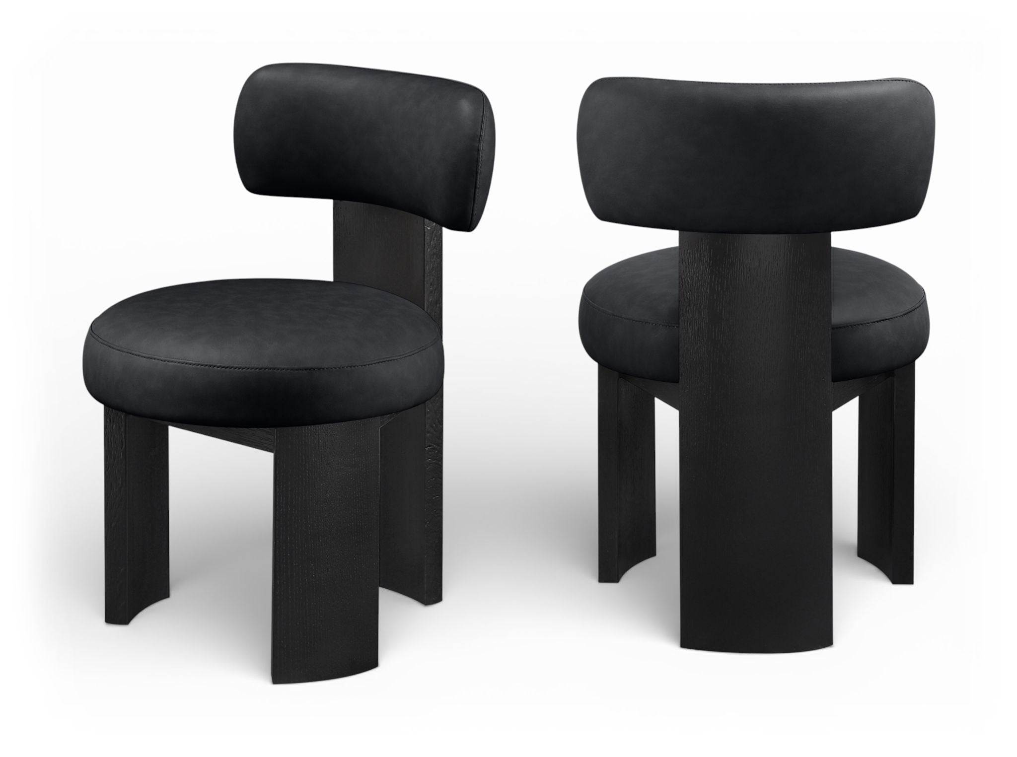 Atelier - Vegan Leather Upholstered Dining Chair (Set of 2) - Black Frame - Urban Living Furniture (Los Angeles, CA)