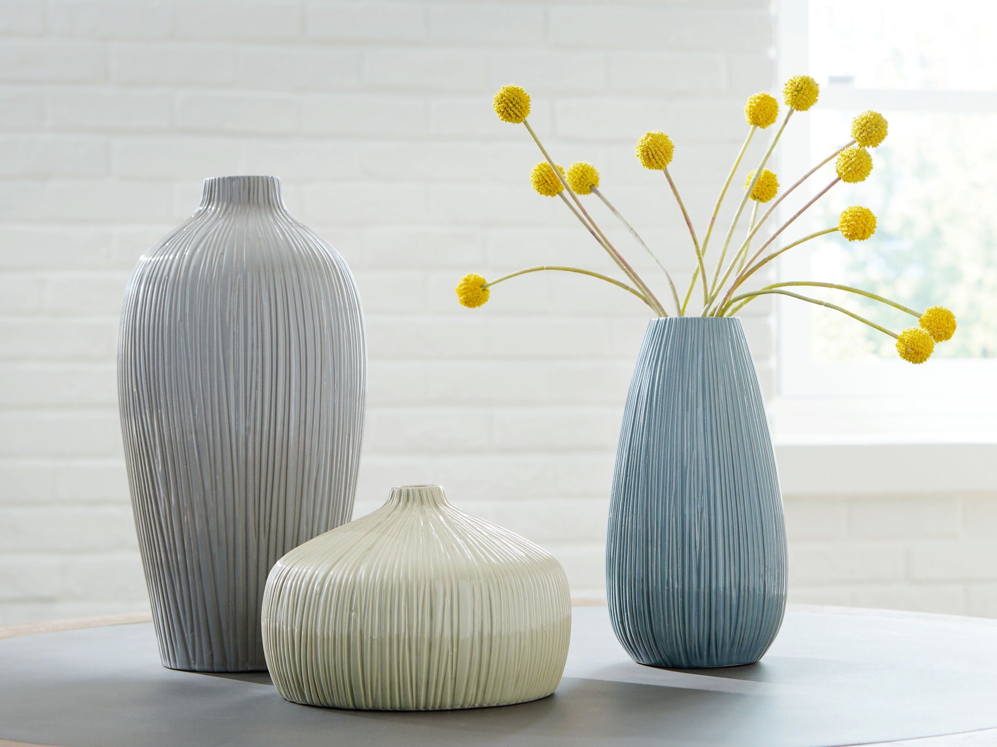 Eiderman - Vase Set (Set of 3) - Gray / Blue / Green - Urban Living Furniture (Los Angeles, CA)