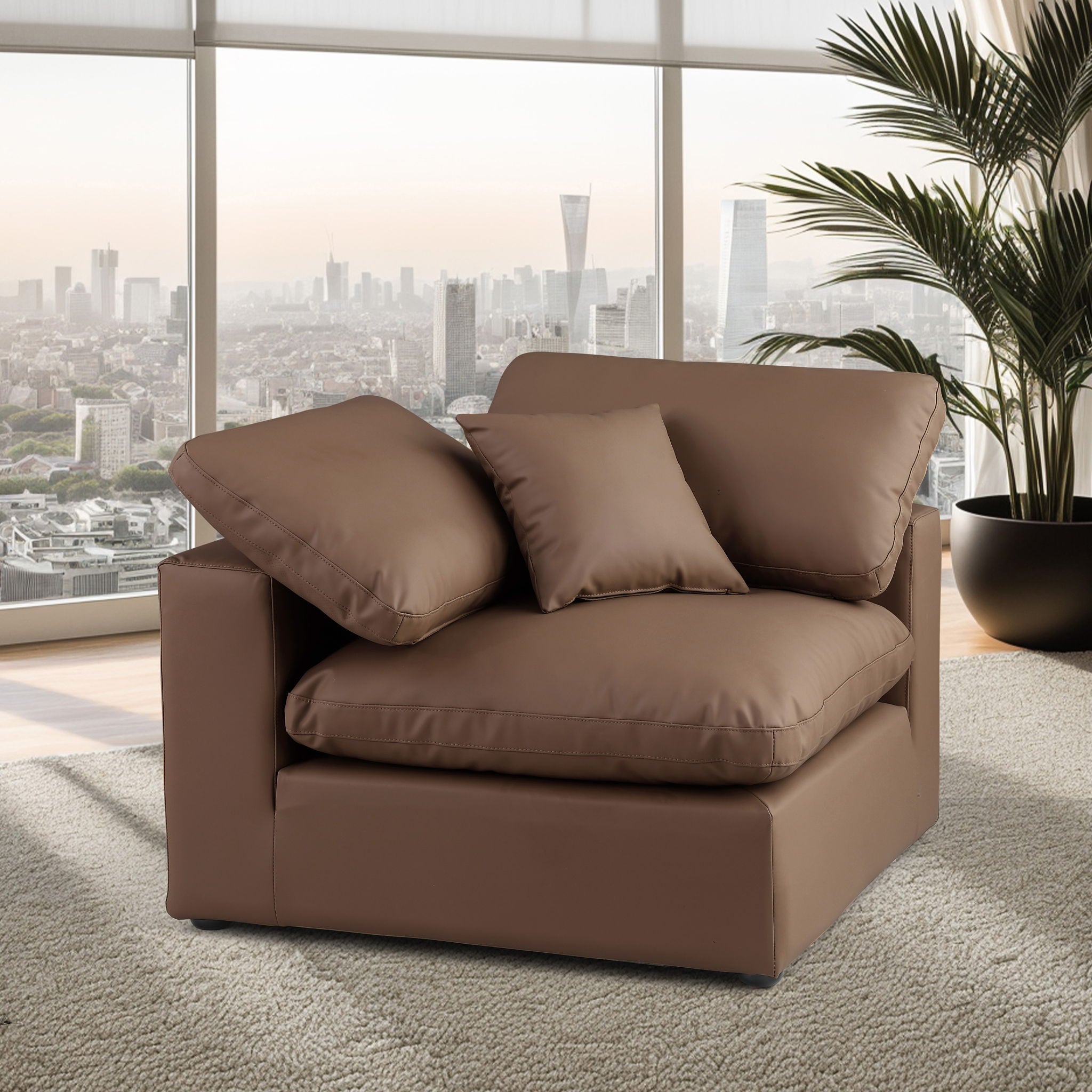 Comfy - Faux Leather Corner Chair - Urban Living Furniture (Los Angeles, CA)