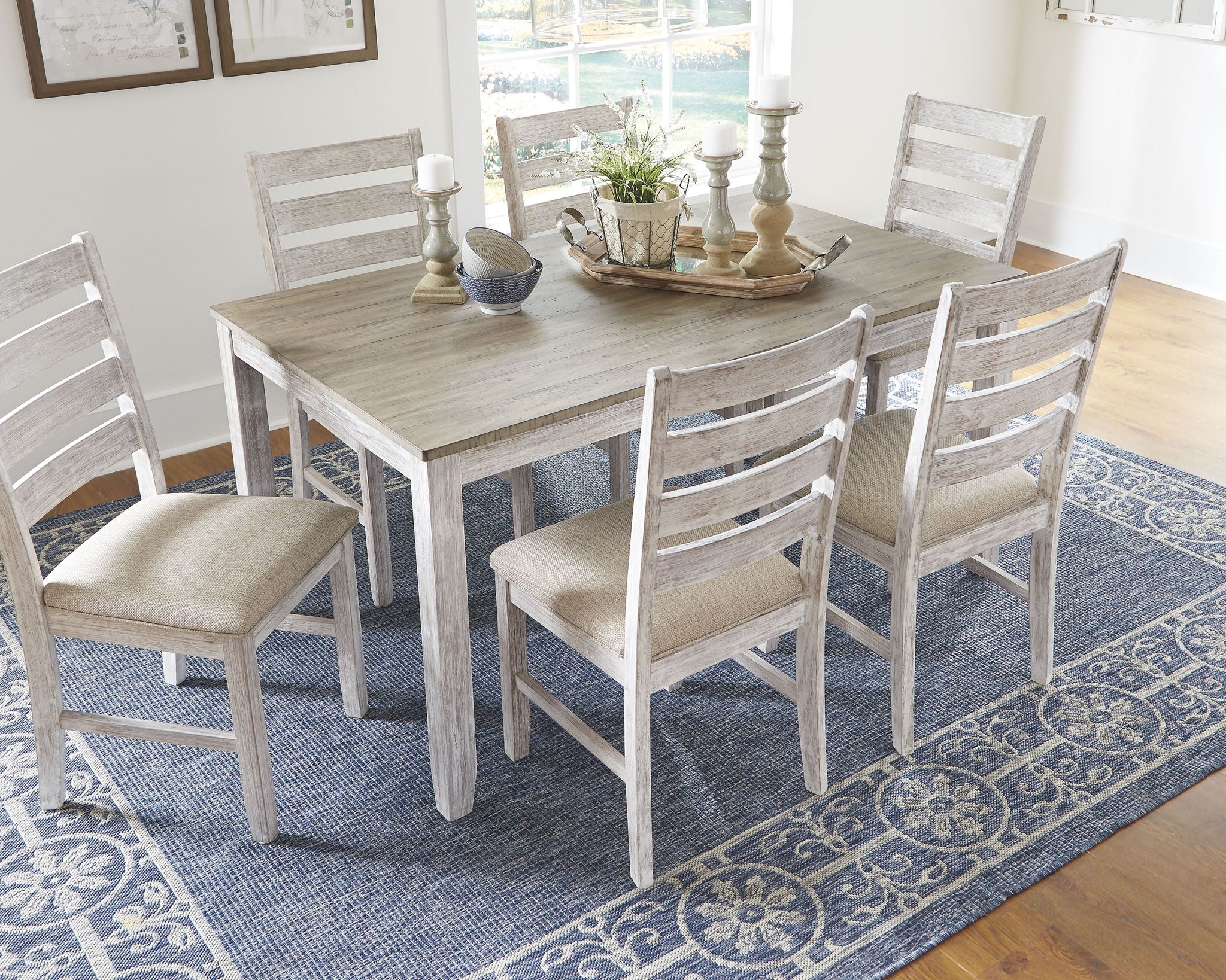 Skempton - White - Dining Room Table Set (Set of 7) - Urban Living Furniture (Los Angeles, CA)