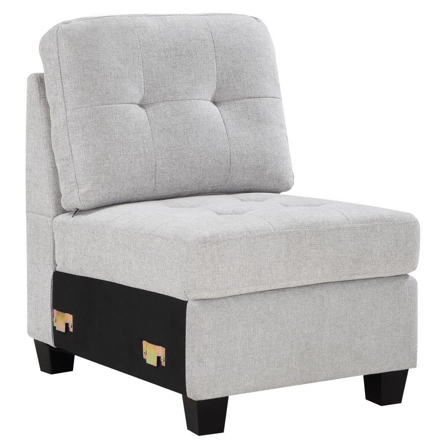 Georgina - Upholstered Armless Chair Steel - Beige - Urban Living Furniture (Los Angeles, CA)