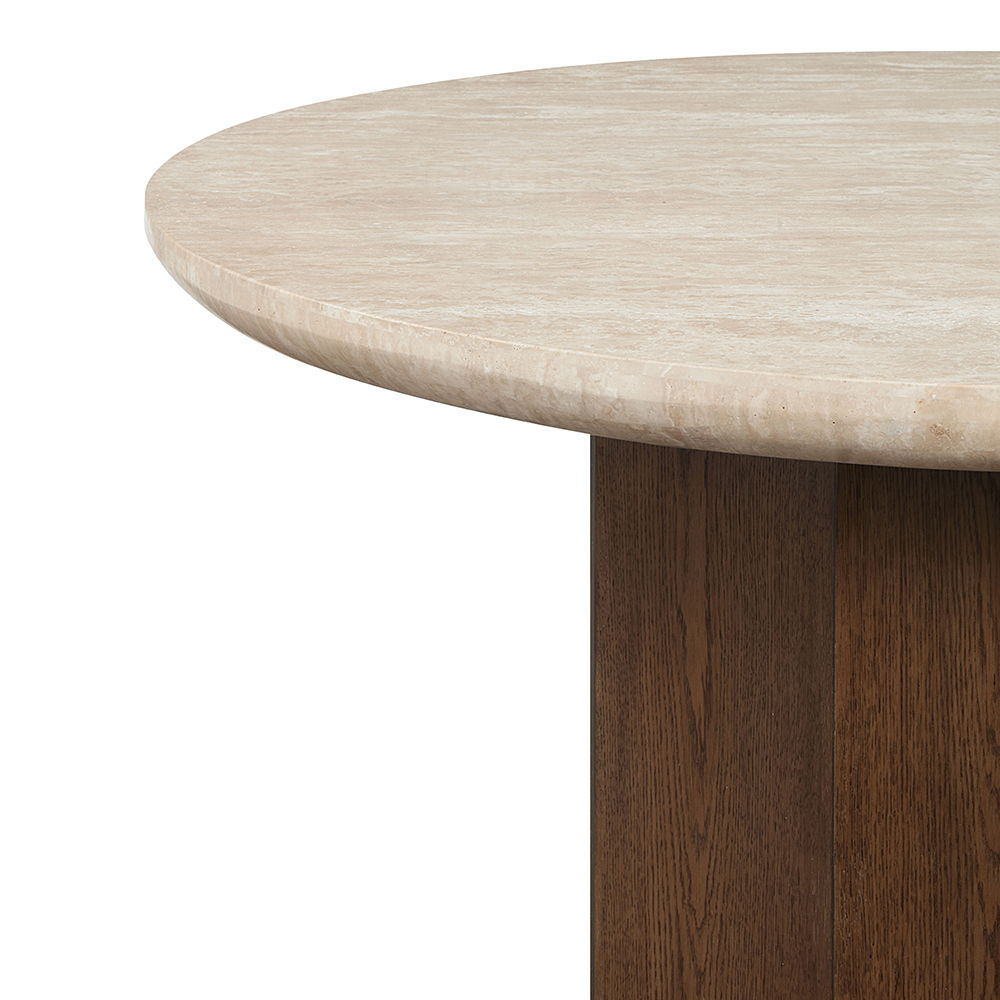 Leonardo - Dining Table - Travertine Top & Dark Oak - Urban Living Furniture (Los Angeles, CA)